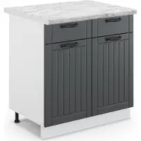 Vicco Fame-Line Keukenonderkast – 80 cm, WB Marmer Antraciet landhuis