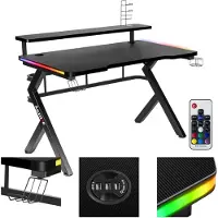 Huzaro - Hero 5.0 RGB LED - Gaming Bureau - Zwart
