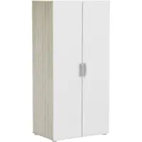 Dmora Ockhi - Kast 2 Deuren, 79x166h cm Bruin Eiken, Kapstok