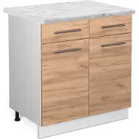Vicco Fame-Line Keukenonderkast – 80 cm, WB Marmer Krachtige eik goud