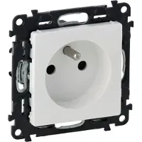 Legrand VALENA LIFE Enkele stopcontact met/zonder aardingscontact, wit, model 753185