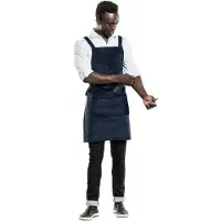 Chaud Devant 595 Bib Apron Cross Blue Velvet