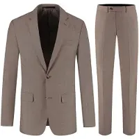 Gents - pak / kostuum 2-delig Pinhead Brown - Polyblend - Bruin - Maat 54/54