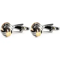 Gents - Manchetknopen knot zilver-goud - Staal - Zilver/Goud - Maat One/One