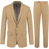Gents - pak / kostuum camel bruin - Polyblend - Camel - Maat 58/58