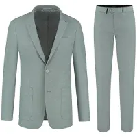 Gents - pak / kostuum stretch groen - Polyblend - Groen - Maat 27/27