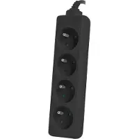 Lanberg PS0-04E-0100-IEC-BK Verlängerungskabel 4 AC-Ausgänge Indoor