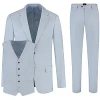 Gents - pak / kostuum lichtblauw 3-delig - Polyblend - Lichtblauw - Maat 54/54