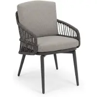 BUITEN living Alicante dining wicker tuinstoel | wicker + aluminium | antraciet