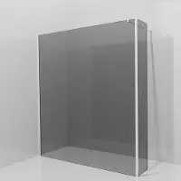 Balmani Modular inloopdouche met vaste zijwand: 180 x 200 cm, Rookglas met coating, Hoogglans chroom profielen
