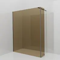 Balmani Modular inloopdouche met vaste zijwand: 160 x 200 cm, Brons glas, Brushed GunMetal profielen