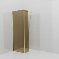 Balmani Modular inloopdouche met vaste zijwand: 80 x 200 cm, Brons glas, Brushed Champagne Gold profielen