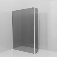 Balmani Modular inloopdouche met vaste zijwand: 140 x 200 cm, Rookglas met coating, Hoogglans chroom profielen