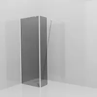Balmani Modular inloopdouche met vaste zijwand: 80 x 200 cm, Rookglas met coating, Hoogglans chroom profielen