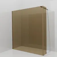 Balmani Modular inloopdouche met vaste zijwand: 180 x 200 cm, Brons glas, Brushed Rosegold profielen