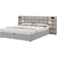 MODFU Gestoffeerd Bed 90x200 - Kinderbed Met Boogvormig Hoofdbord En LED - Met Lattenbodem - Kunstleer - Roze