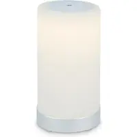 Briloner - LAMA - LED Tafellamp Batterij - Dimbaar - LED Tafellamp Glas - Snoerloos - Aanraakfunctie - 3.300K - Warm Wit - Chroom Mat Wit - 245x125 mm (HxD)