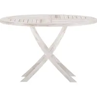 Ebuy24 Kenya tuintafel Ø120cm whitewash.