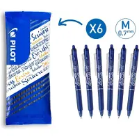Pilot FriXion Ball Clicker uitwisbare pen - 0,7mm - 6 stuks - blauw