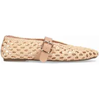 Manfield Beige gevlochten ballerina's | Maat 40