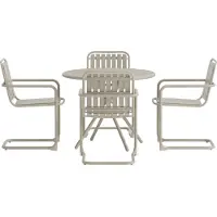 Venture Home Chios tuinmeubelset tafel 90x90cm 4 stoelen beige.