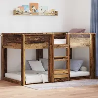 Prolenta Maison Exclusive - Stapelbed voor kinderen, gemaakt van gerecycled hout, afmetingen 75 x 190 cm, houtvezel
