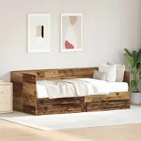 Prolenta Maison Exclusive - Dagbed met hoofdeinde, "Oud hout" design, 75 x 190 cm, composiethout