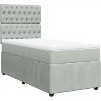 Syfax Boxspring met matras fluweel lichtgrijs 90x200 cm