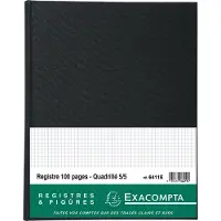 Exacompta Register 32x25cm geruit 5x5 - genummerd - 100 blad - Zwart - 6411E