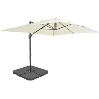 Syfax Parasol met draagbare voet zandkleurig