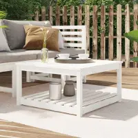 Prolenta Maison Exclusive - Tuintafel, wit, 82,5 x 82,5 x 45 cm, massief grenenhout