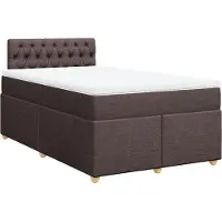 vidaXL Boxspring met matras stof donkerbruin 120x190 cm