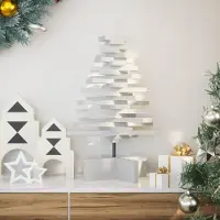 Prolenta Maison Exclusive - Kerstboom om te versieren, wit, 60 cm, massief grenenhout