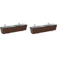 Syfax Reling 2 st Bruin 80 x 17 x 17 cm Metaal
