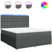 Syfax Boxspring met matras stof donkergrijs 180x200 cm