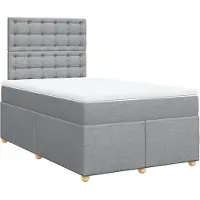 vidaXL Boxspring met matras stof lichtgrijs 120x200 cm