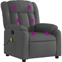 Syfax Massagestoel in donkergrijze stof