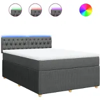 Syfax Boxspring met matras stof donkergrijs 160x200 cm