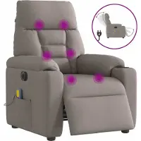 Syfax Massagestoel elektrisch verstelbaar stof taupe