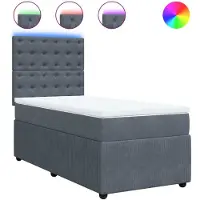 Syfax Boxspring met matras fluweel donkergrijs 100x200 cm