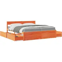 Prolenta Maison Exclusive - Bed met lades en matras, wassenbruin, 200x200 cm, van grenenhout