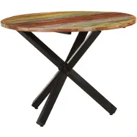 Prolenta Maison Exclusive - Ronde eettafel, 100x100x75 cm, massief gerecycled hout