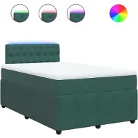 Syfax Boxspring met matras fluweel donkergroen 120x200 cm