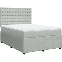 Syfax Boxspring met matras fluweel lichtgrijs 140x190 cm