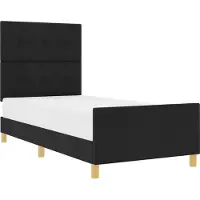 vidaXL Bedframe met hoofdeinde Zwart 80 x 200 cm Stof