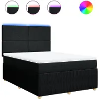 Syfax Boxspring met matras stof zwart 140x200 cm