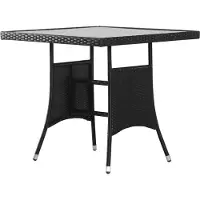 Prolenta Maison Exclusive - Tuintafel, zwart, 80 x 80 x 74 cm, polyrotan