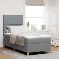 Prolenta Maison Exclusive - LED boxspringbed met hoofdeinde, lichtgrijs, 100 x 200 cm, gestoffeerd