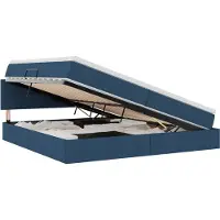 vidaXL Opbergbed met matras met hoofdeinde Blauw 200 x 200 cm fluweel