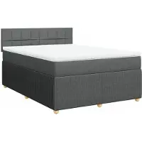Syfax Boxspring met matras stof donkergrijs 140x200 cm